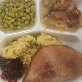Ham, dressing and more lunch plate