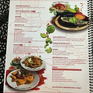 Appetizer menu