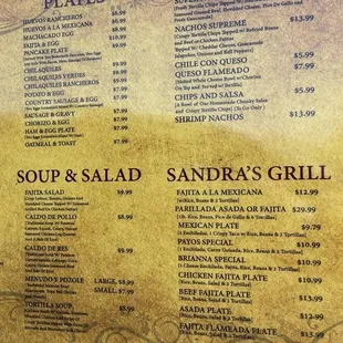 Drive thru menu (left to right, middle)