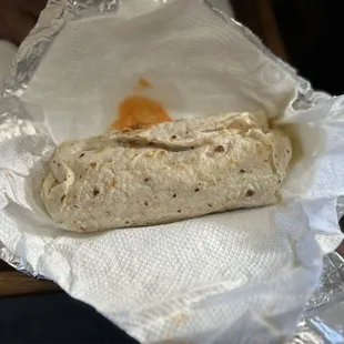 Carne adovada breakfast burrito