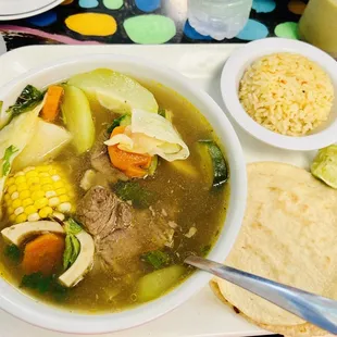 Beef stew, the broth was heavenly.