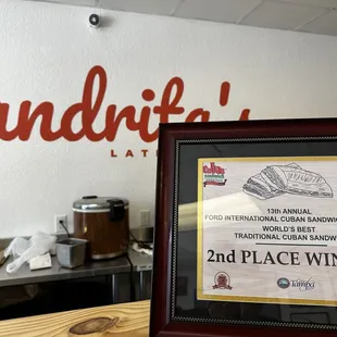 Cuban sandwich award