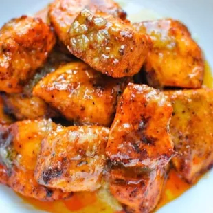 a close up of a plate of food