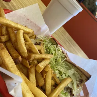 Turkey Bacon &amp; Cheese Sub w/ Fries and Chocolate / Vanilla milkshake
