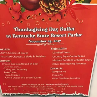 Thanksgiving Day buffet