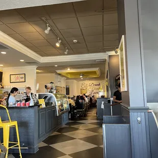 people sitting at the counter
