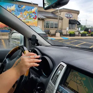 Arriving, see cool mural on the side of building