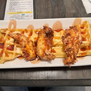 The chicken &amp; waffles is by far one of the best menu items, the seasoning is so good on the chicken with the maple syrup