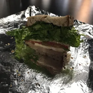 a sandwich cut in half