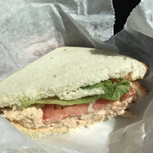 Jamaican chicken salad sandwich.