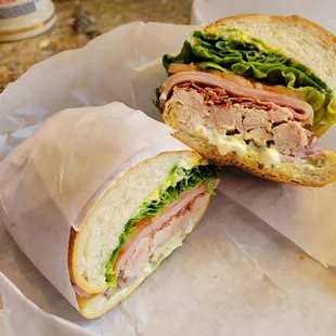 Turkey Club, All Dark meat,  on Sourdough Roll,  no peppers