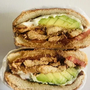 The Mexican (grilled chicken, tomatoes, avocado, cilantro, onions and melted cheese on a torta)!!
