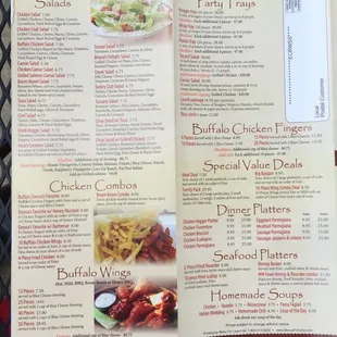 Menu as of September 2014