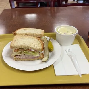 Sandwich Hut Special with potato salad