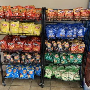 a display of chips and chips
