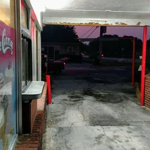 One of two drive up lanes