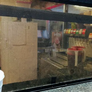 The view inside: drink station