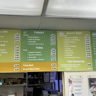 menu