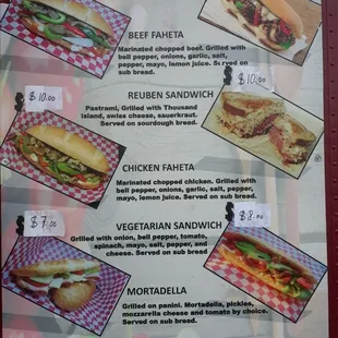 Sandwich Mania Menu