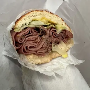 Hot Pastrami Sandwich.
