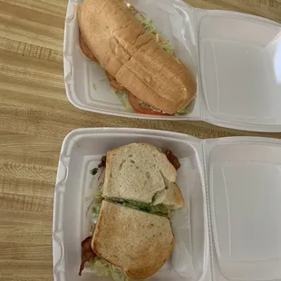 Turkey Supreme Sandwich and Chicken Salad Sandwich