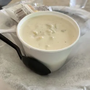 a bowl of soup on a table