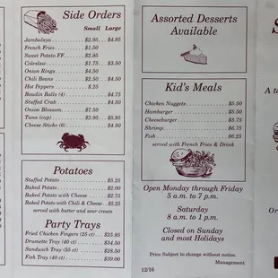 For those who are looking for a menu.