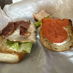 &quot;Turkey&quot; club sandwich with not enough meat to even call this a sandwich. This is a piece of bread.