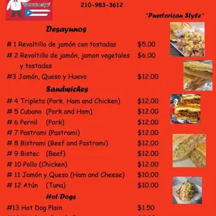 Sandwiches Don Julio - Menu