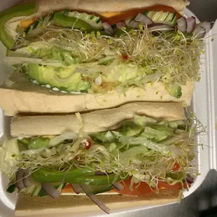Vegetables sub sandwich