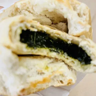 Spinach Patty with coco bread