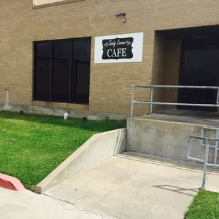 the entrance to the building