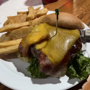 Build your burger with bacon, cheddar, and house BBQ sauce.