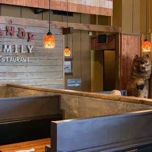 One side of the seating area.