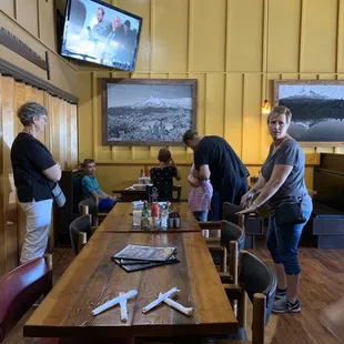 Making space for a large party of diners!