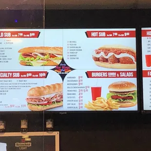 Sandwich &amp; Burger menu