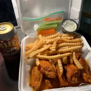 6 Piece Hot Wings Combo