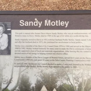 Information on who Sandy Motley is