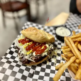 Single patty smash burger.