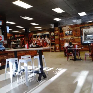 the inside of a restaurant