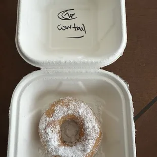 Gluten Free Cow Tail Donut (Glaze and powdered sugar)
