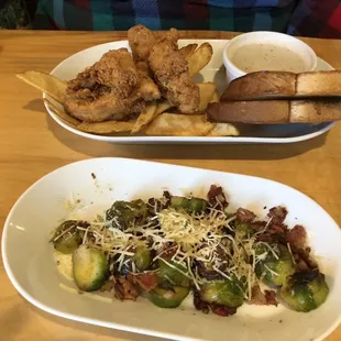 Chicken strips with brussel sprouts