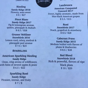 Wine List September 2019
