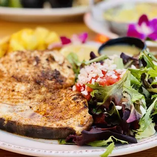 My huge fish plate with  salad on the side. IG@loveplaypeace