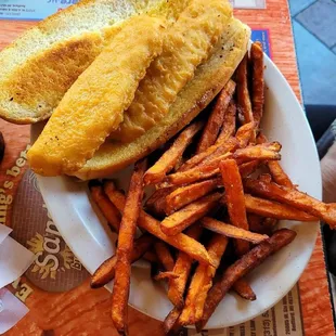 Fish Sandwich  - Deep fried Cod with Sweet Potato Fries
