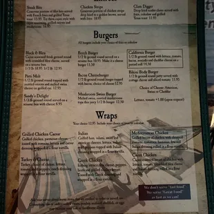 the menu