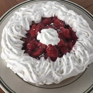 Strawberry and whipped cream waffle $9.25