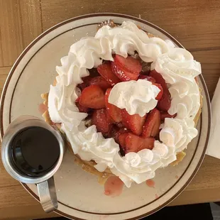 Strawberry Waffle with Whipped Cream