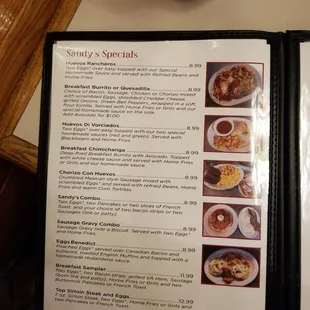 Menu - specials