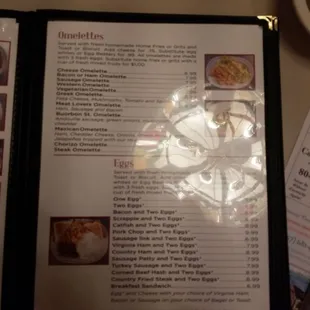 Menu - Omelettes and Eggs